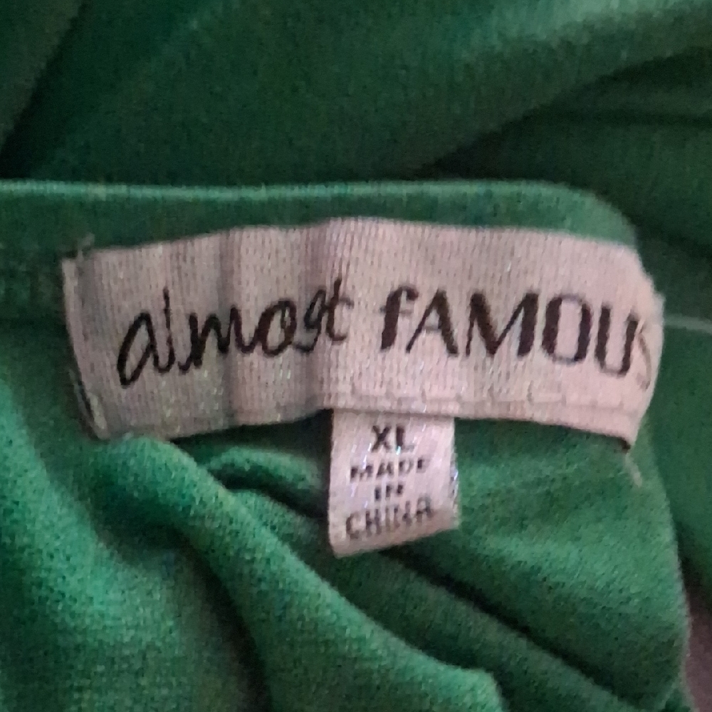 NWT Almost Famous Vibrant Green Cowl Neck High-Low Dress XL - Picture 2 of 9